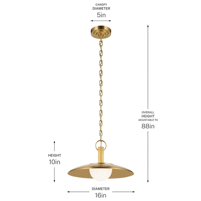Kichler - 52834LBR - LED Pendant - Kurio - Lacquered Brass