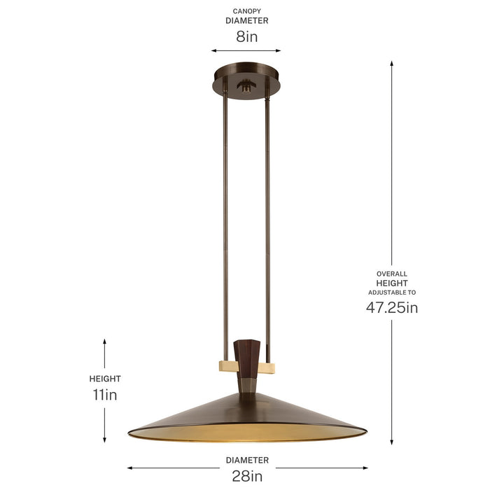 Kichler - 52833LBZLED - LED Pendant - Tenon - Lacquered Bronze