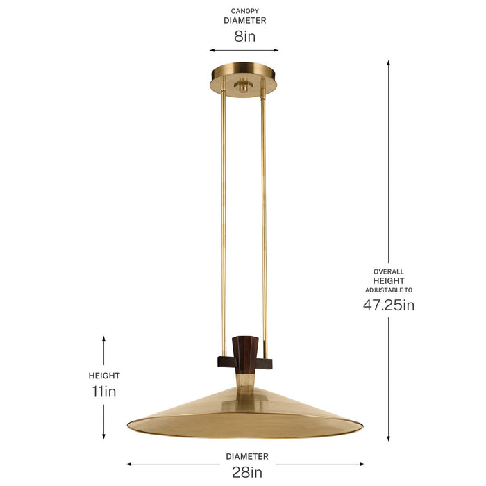 Kichler - 52833LBRLED - LED Pendant - Tenon - Lacquered Brass