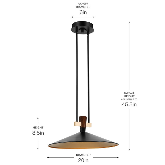 Kichler - 52832BKLED - LED Pendant - Tenon - Black