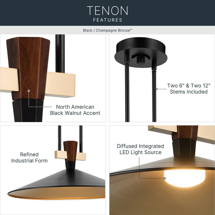 Kichler - 52832BKLED - LED Pendant - Tenon - Black
