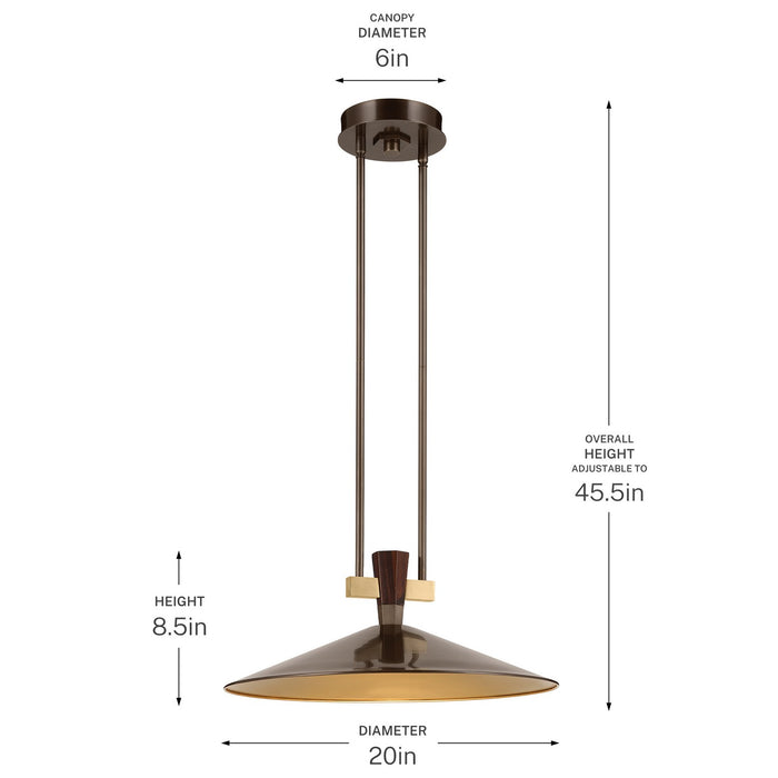 Kichler - 52832LBZLED - LED Pendant - Tenon - Lacquered Bronze