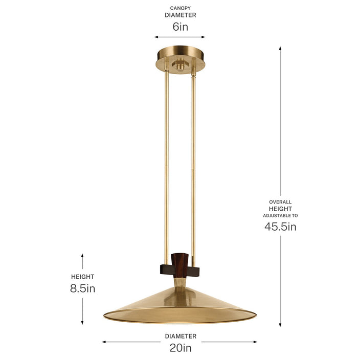 Kichler - 52832LBRLED - LED Pendant - Tenon - Lacquered Brass