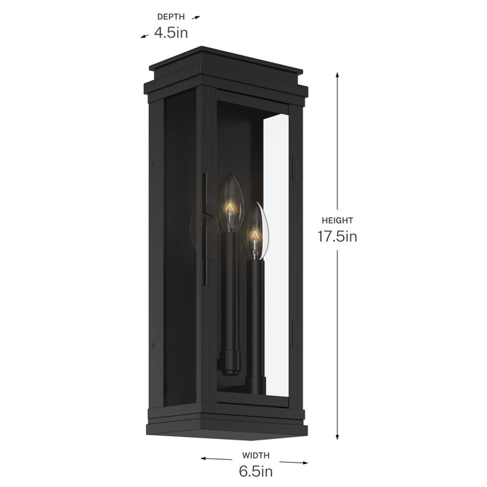 Kichler - 59163BK - Three Light Outdoor Wall Mount - Lundon - Black