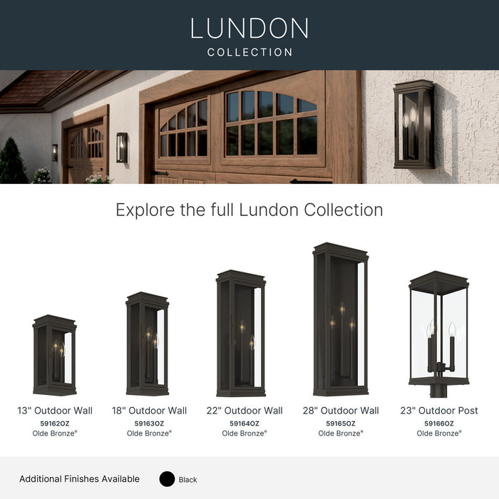 Kichler - 59163OZ - Three Light Outdoor Wall Mount - Lundon - Olde Bronze