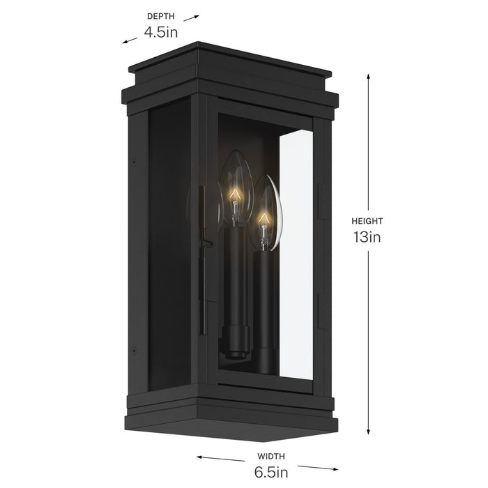Kichler - 59162BK - Three Light Outdoor Wall Mount - Lundon - Black