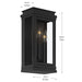 Kichler - 59162BK - Three Light Outdoor Wall Mount - Lundon - Black