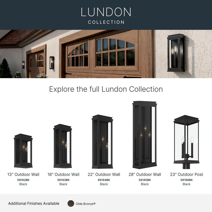 Kichler - 59162BK - Three Light Outdoor Wall Mount - Lundon - Black