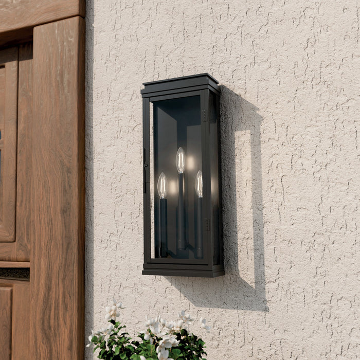 Kichler - 59164BK - Three Light Outdoor Wall Mount - Lundon - Black
