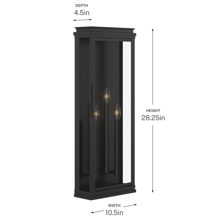 Kichler - 59165BK - Three Light Outdoor Wall Mount - Lundon - Black