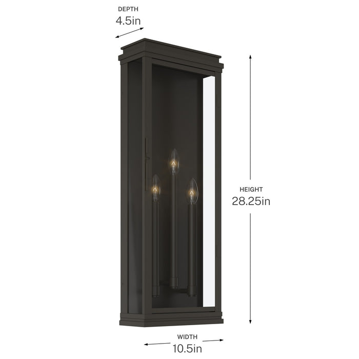 Kichler - 59165OZ - Three Light Outdoor Wall Mount - Lundon - Olde Bronze