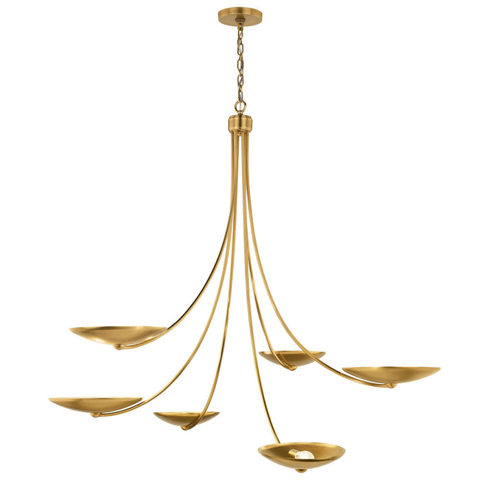 Kichler - 52857LBR - Six Light Chandelier - Palmela - Lacquered Brass