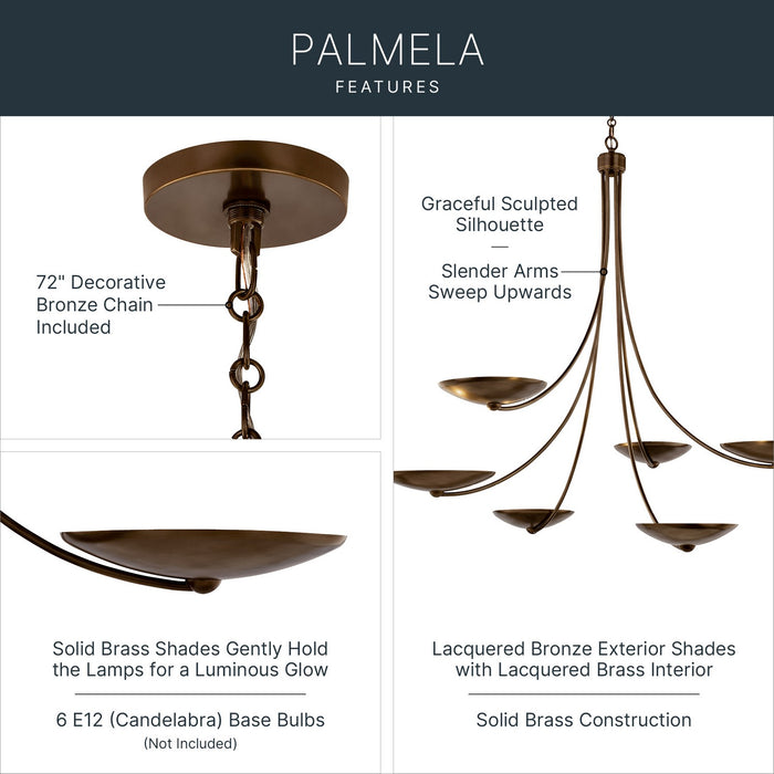Kichler - 52857LBRLBZ - Six Light Chandelier - Palmela - Lacquered Brass
