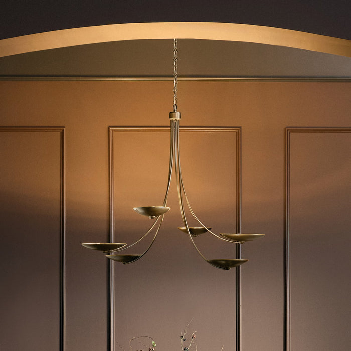 Kichler - 52857LBRLBZ - Six Light Chandelier - Palmela - Lacquered Brass