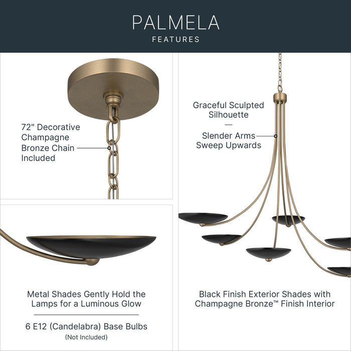 Kichler - 52857CPZBK - Six Light Chandelier - Palmela - Champagne Bronze