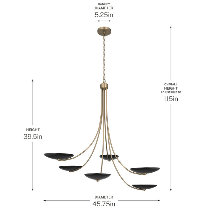 Kichler - 52857CPZBK - Six Light Chandelier - Palmela - Champagne Bronze