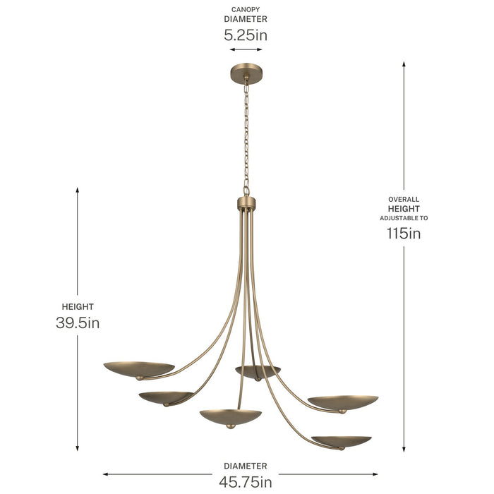Kichler - 52857CPZ - Six Light Chandelier - Palmela - Champagne Bronze