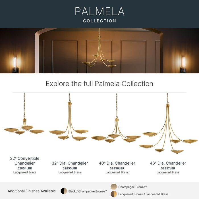 Kichler - 52855LBR - Four Light Chandelier - Palmela - Lacquered Brass