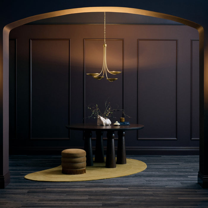 Kichler - 52855LBR - Four Light Chandelier - Palmela - Lacquered Brass