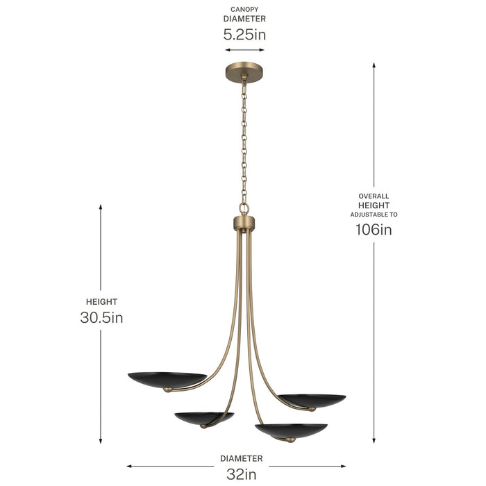 Kichler - 52855CPZBK - Four Light Chandelier - Palmela - Champagne Bronze