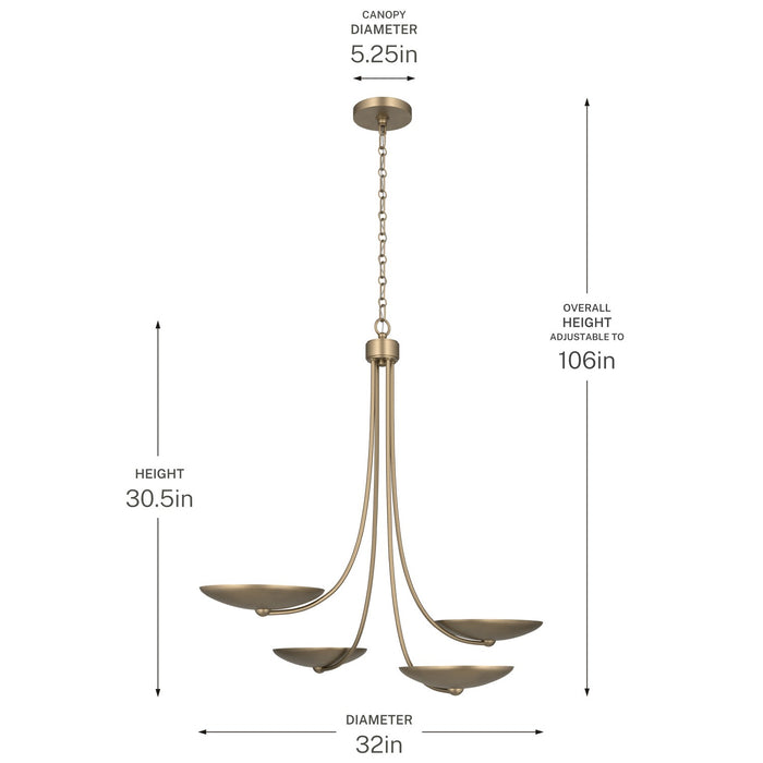 Kichler - 52855CPZ - Four Light Chandelier - Palmela - Champagne Bronze