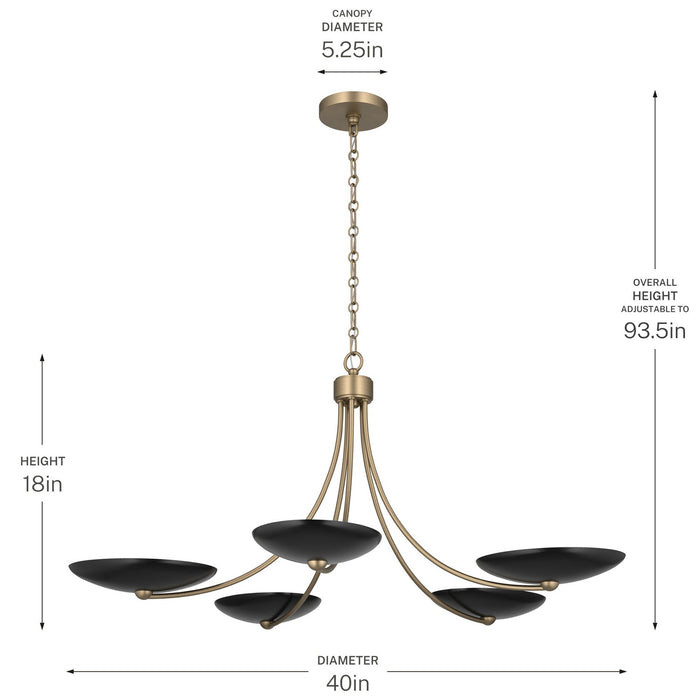 Kichler - 52856CPZBK - Five Light Chandelier - Palmela - Champagne Bronze