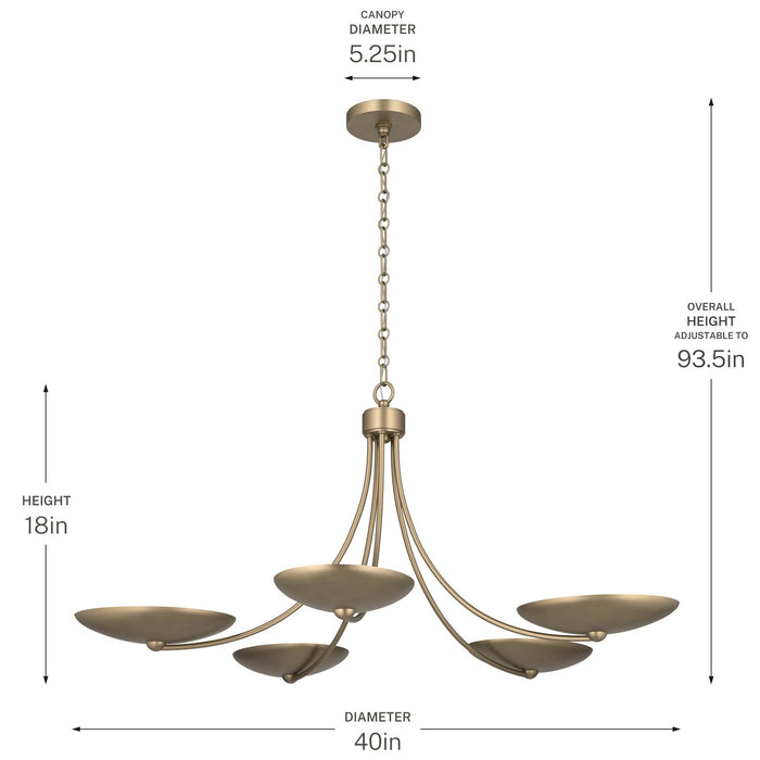 Kichler - 52856CPZ - Five Light Chandelier - Palmela - Champagne Bronze