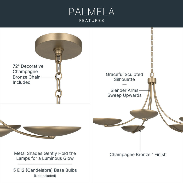 Kichler - 52856CPZ - Five Light Chandelier - Palmela - Champagne Bronze