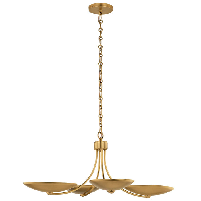 Kichler - 52854LBR - Four Light Chandelier/Semi Flush - Palmela - Lacquered Brass