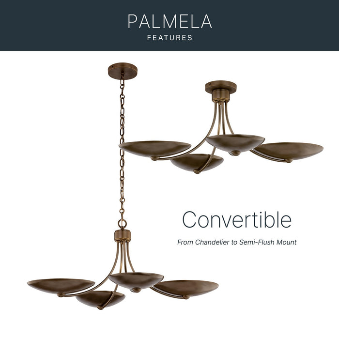 Kichler - 52854LBRLBZ - Four Light Chandelier/Semi Flush - Palmela - Lacquered Brass