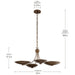Kichler - 52854LBRLBZ - Four Light Chandelier/Semi Flush - Palmela - Lacquered Brass