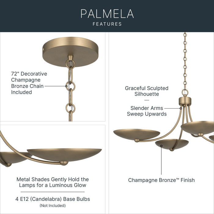 Kichler - 52854CPZ - Four Light Chandelier/Semi Flush - Palmela - Champagne Bronze