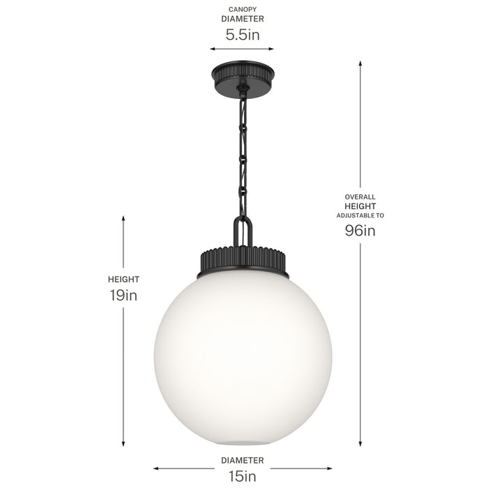 Kichler - 52867BK - One Light Pendant - Andorra - Black