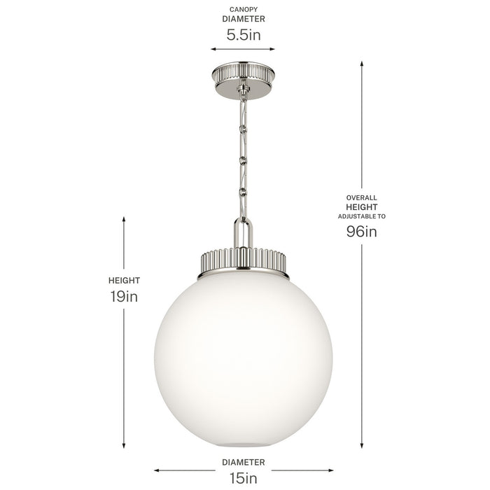 Kichler - 52867PN - One Light Pendant - Andorra - Polished Nickel
