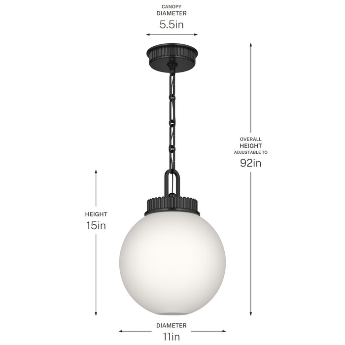 Kichler - 52866BK - One Light Pendant - Andorra - Black