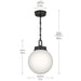 Kichler - 52866BK - One Light Pendant - Andorra - Black