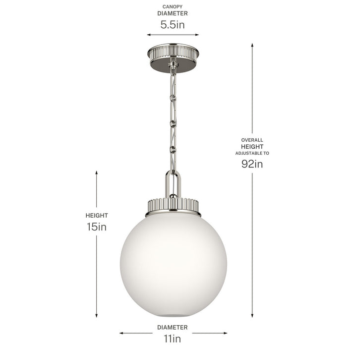 Kichler - 52866PN - One Light Pendant - Andorra - Polished Nickel