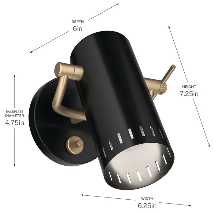Kichler - 52840BK - LED Wall Sconce - Ruehl - Black