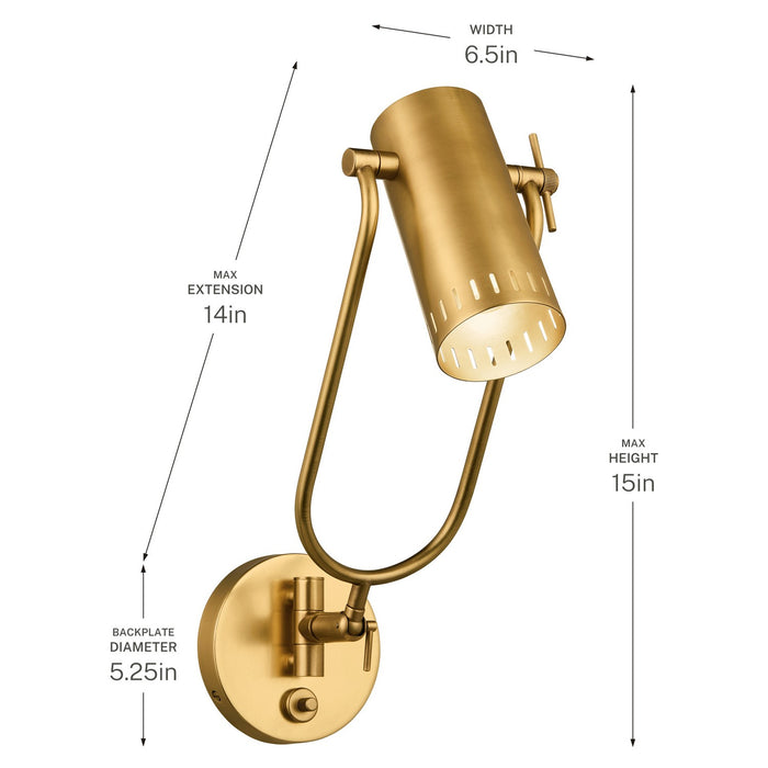 Kichler - 52841LBR - LED Wall Sconce - Ruehl - Lacquered Brass