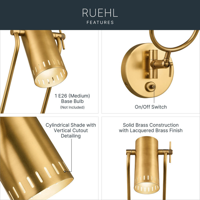 Kichler - 52841LBR - LED Wall Sconce - Ruehl - Lacquered Brass