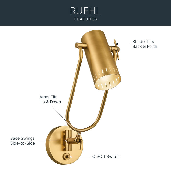 Kichler - 52841LBR - LED Wall Sconce - Ruehl - Lacquered Brass