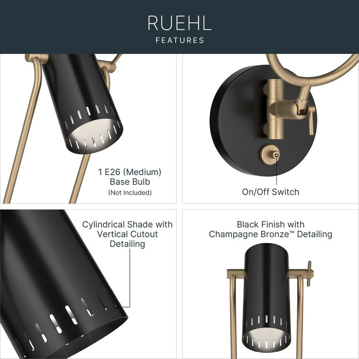 Kichler - 52841BK - LED Wall Sconce - Ruehl - Black
