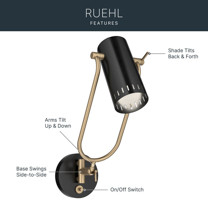 Kichler - 52841BK - LED Wall Sconce - Ruehl - Black