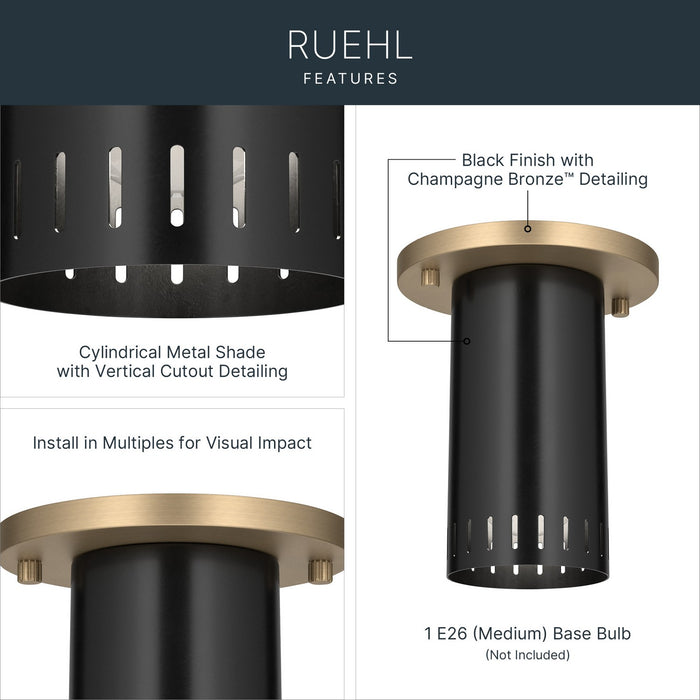 Kichler - 52842BK - LED Flush Mount - Ruehl - Black