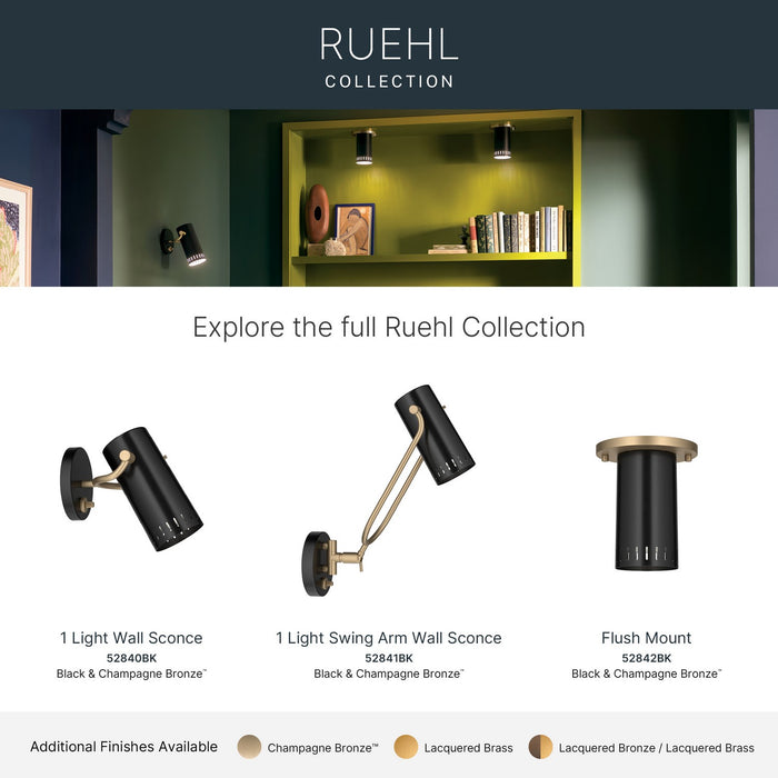 Kichler - 52842BK - LED Flush Mount - Ruehl - Black