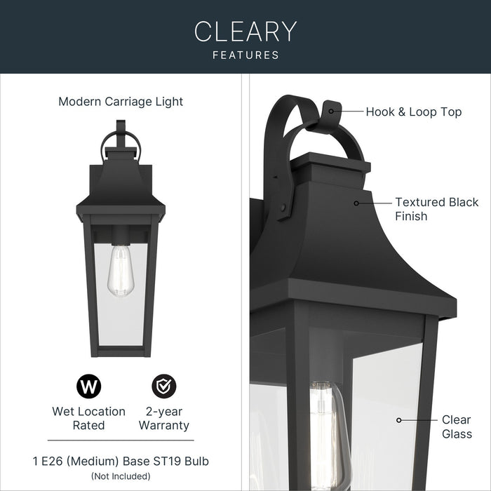 Kichler - 59194BKT - One Light Outdoor Wall Mount - Cleary - Textured Black