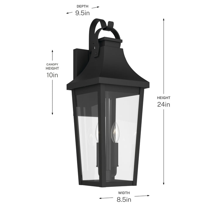 Kichler - 59195BKT - Two Light Outdoor Wall Mount - Cleary - Textured Black