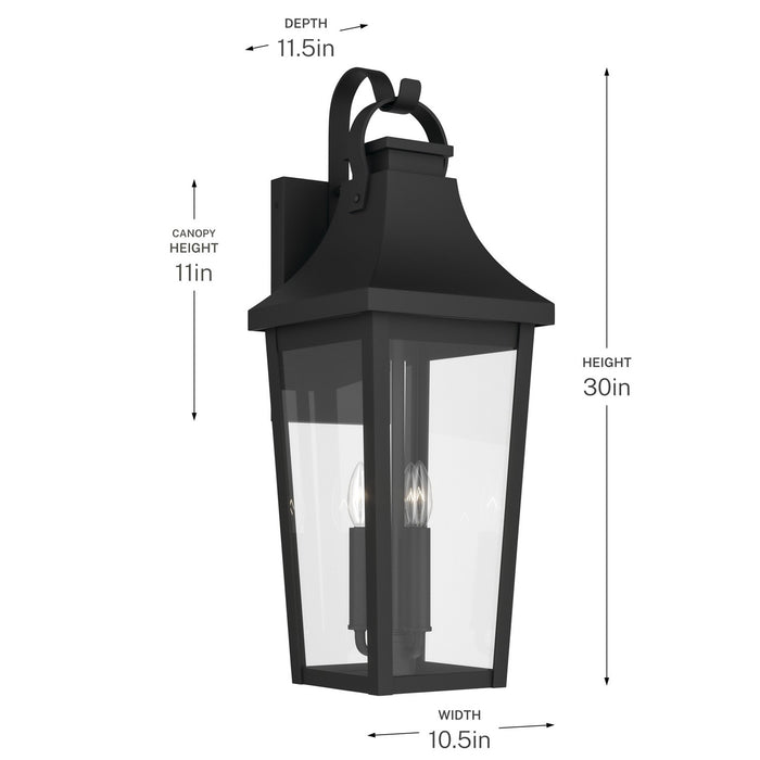Kichler - 59196BKT - Three Light Outdoor Wall Mount - Cleary - Textured Black