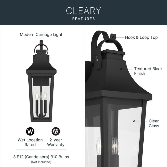 Kichler - 59196BKT - Three Light Outdoor Wall Mount - Cleary - Textured Black