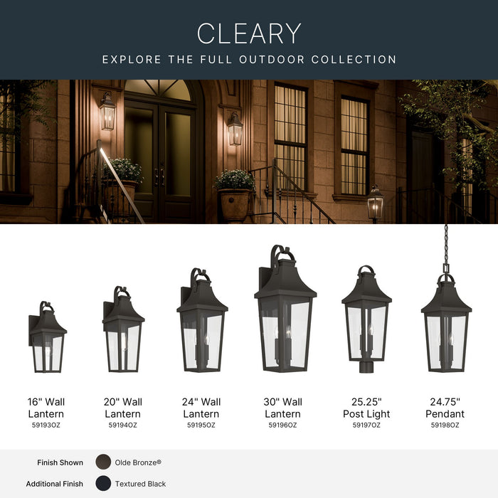 Kichler - 59196OZ - Three Light Outdoor Wall Mount - Cleary - Olde Bronze